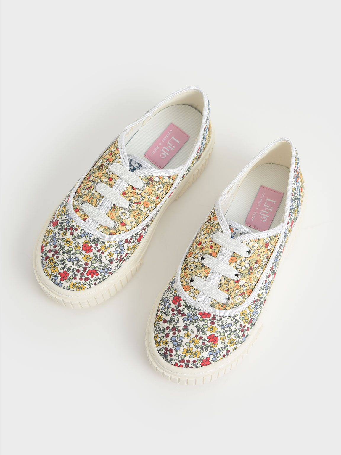 Girls' Printed Cotton Sneakers, Multi, hi-res