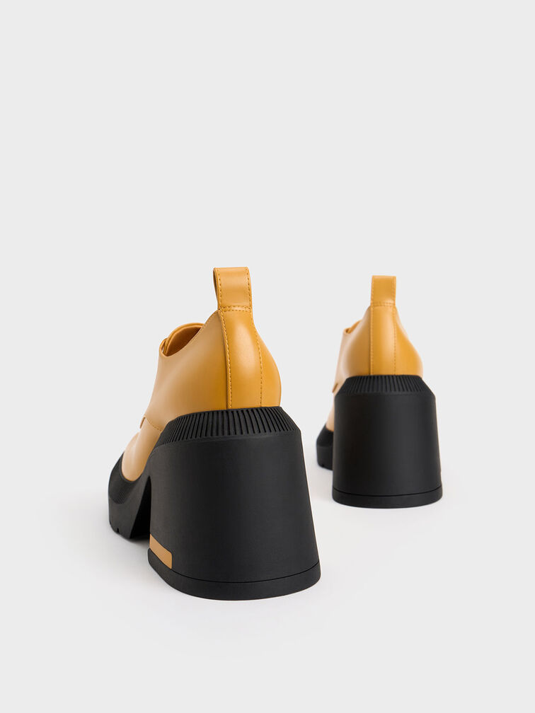Emery Geometric Chunky Oxfords, Mustard, hi-res