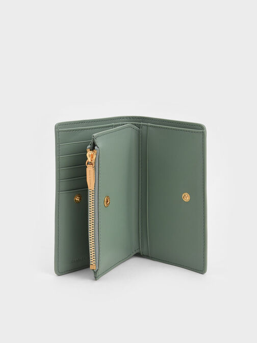 Top Zip Short Wallet, Sage Green, hi-res