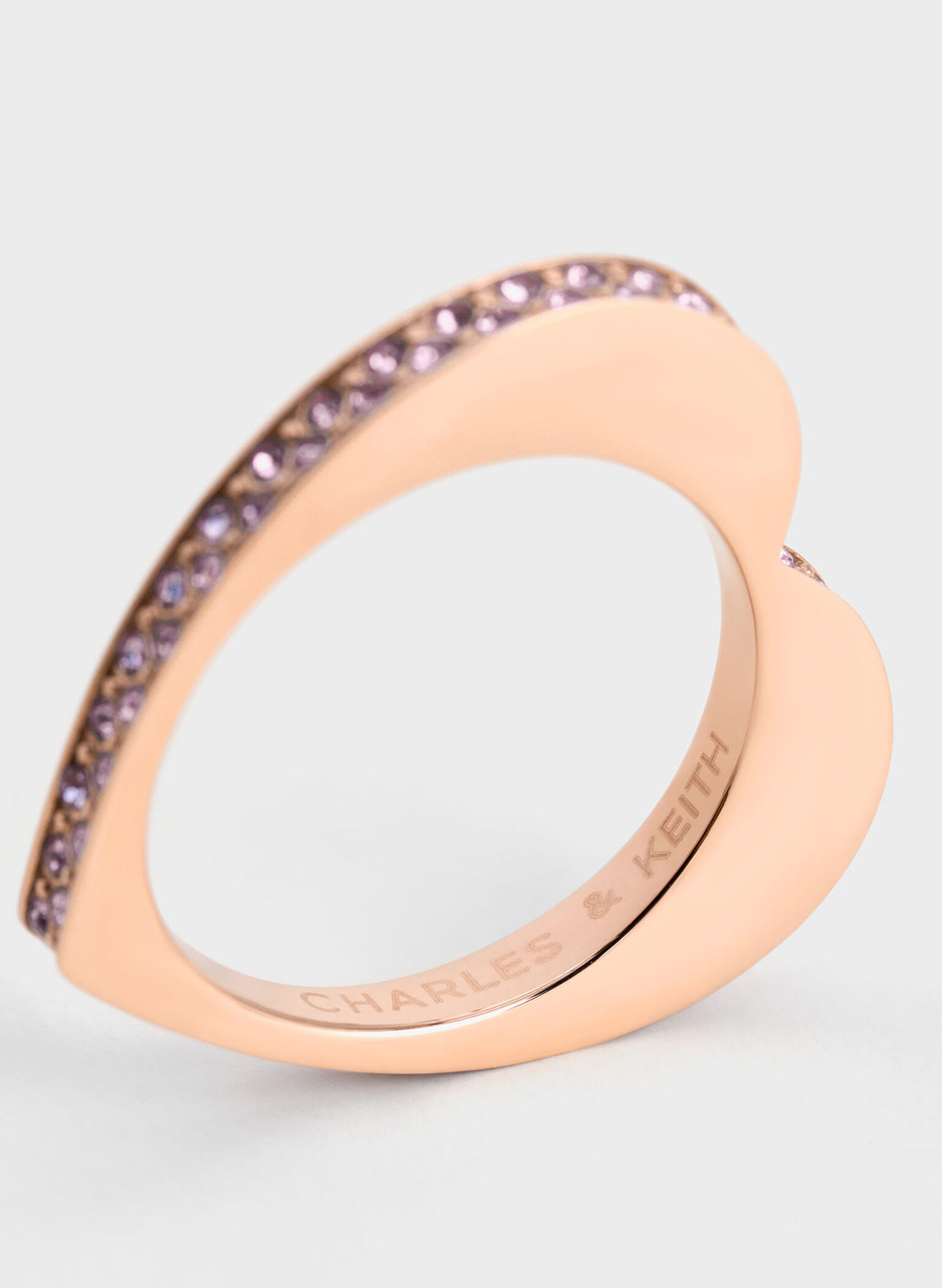 Malorie Crystal Heart Ring, Rose Gold, hi-res