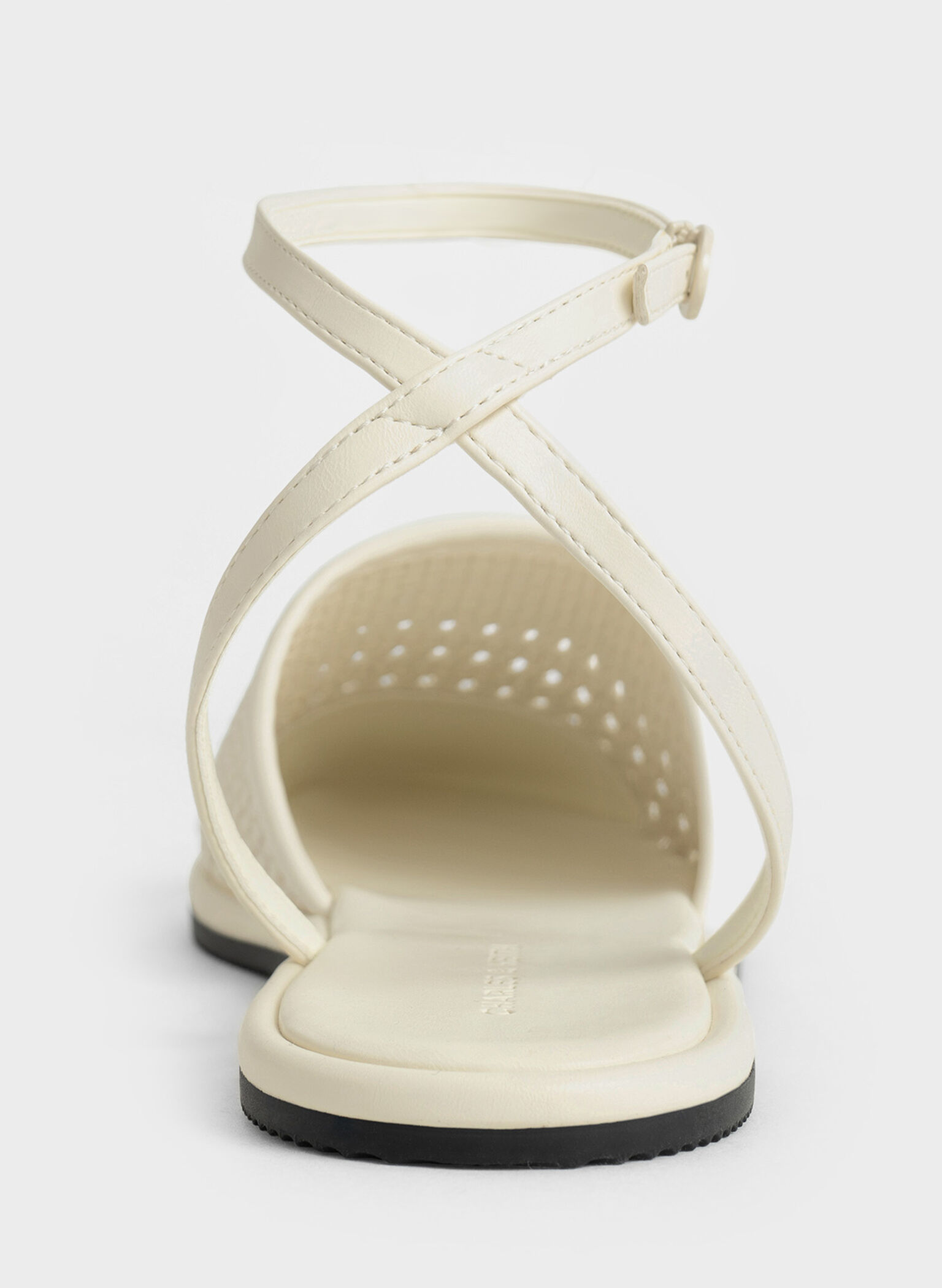 Woven Ankle-Strap Flats, Chalk, hi-res