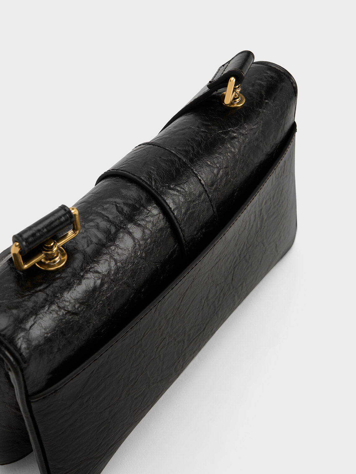 Eilith Buckled Bag, Black, hi-res