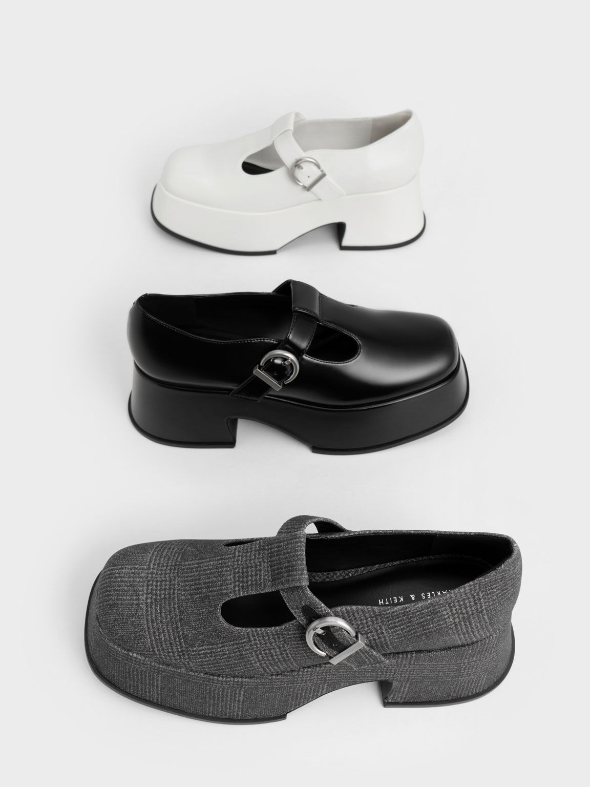 Platform T-Bar Mary Janes, Black, hi-res