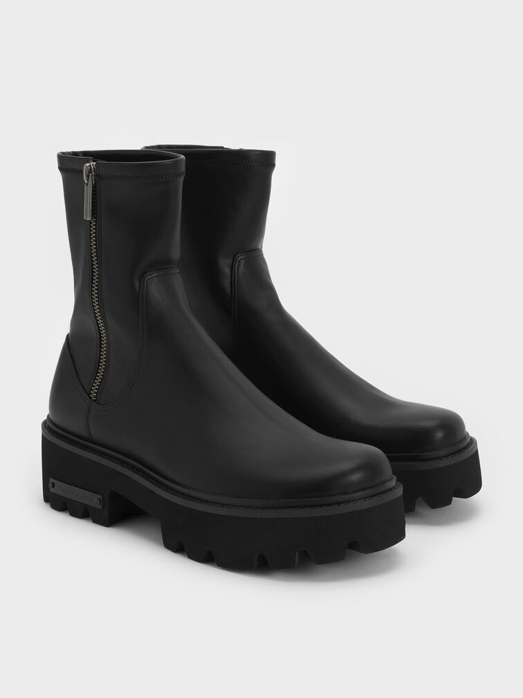 Imogen Chunky Ankle Boots, Black, hi-res