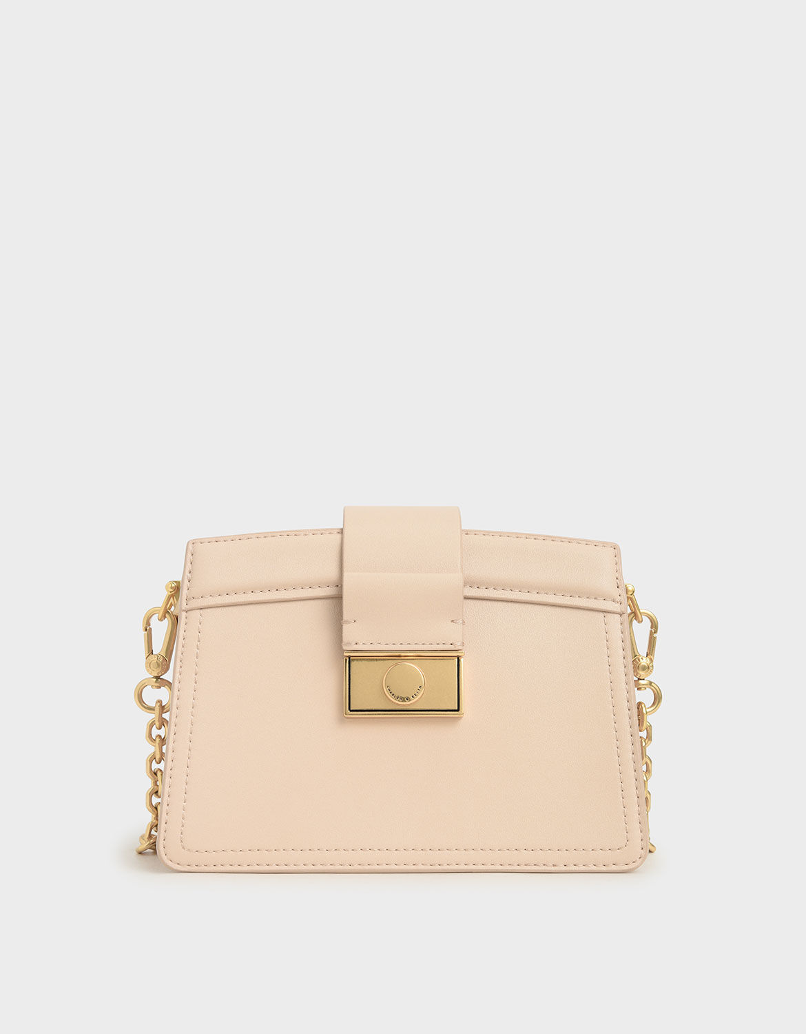 Charles and keith metallic accent push lock bag cheap