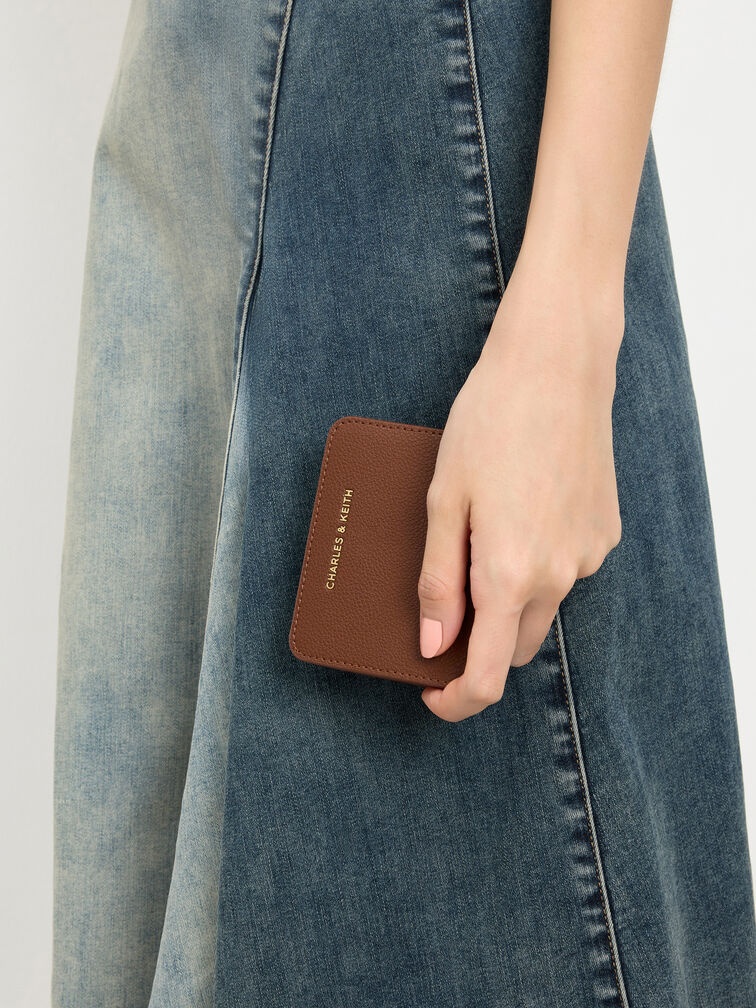 Keely Top Zip Small Wallet, Dark Brown, hi-res