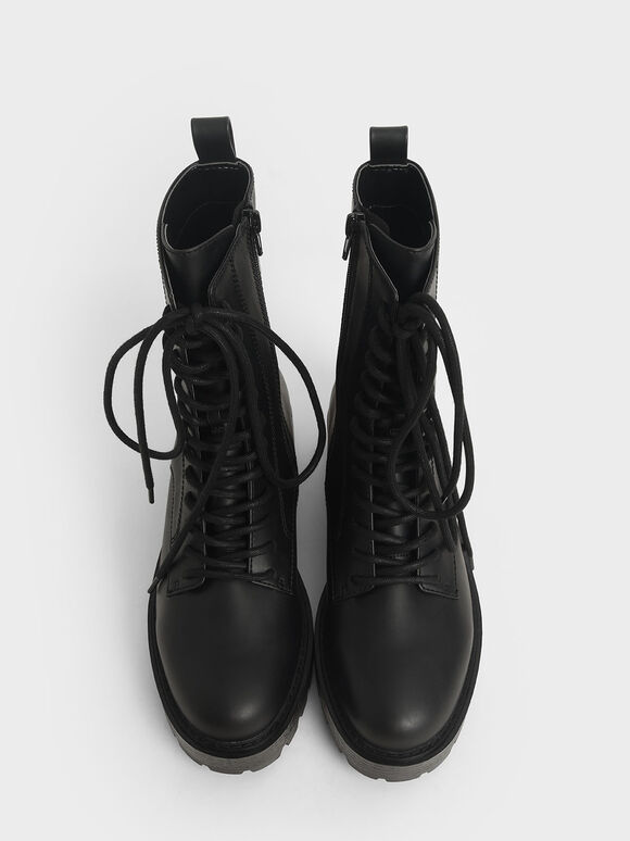 charles and keith lace up boots