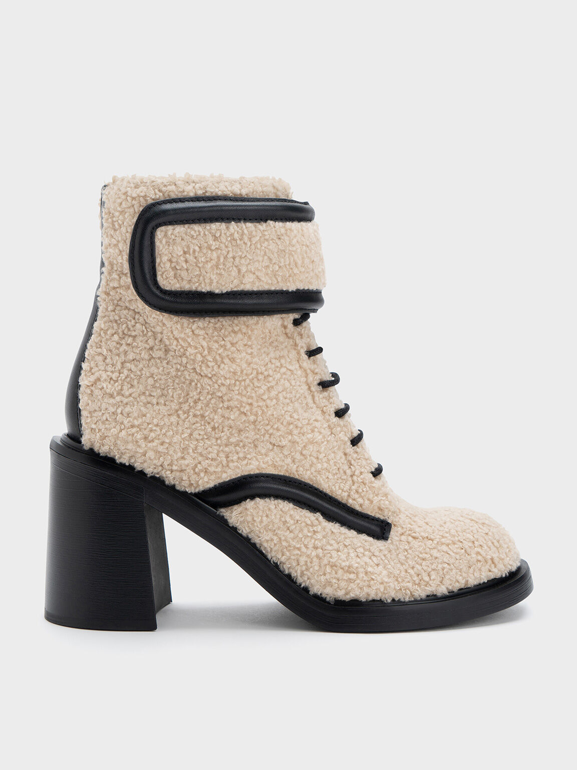 Fur lace cheap up ankle boots