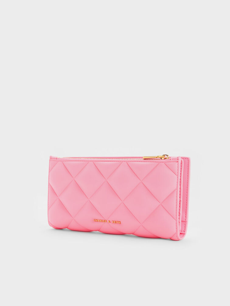 Danika Quilted Long Wallet - Pink