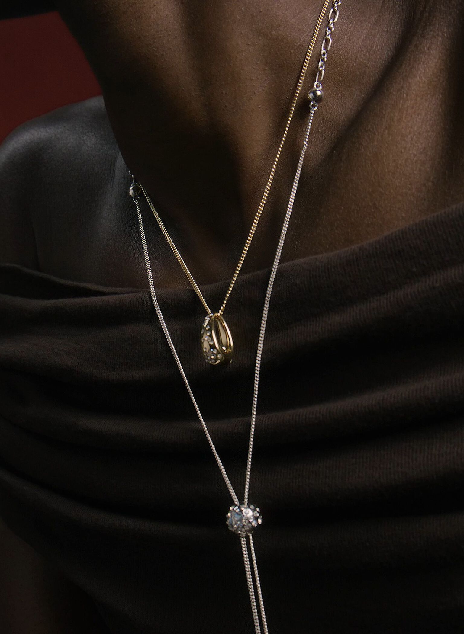 Reverie Crystal Teardrop Necklace, Gold, hi-res