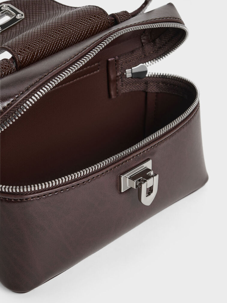 Bolso tipo vanity Arwen con asa superior, Plum, hi-res