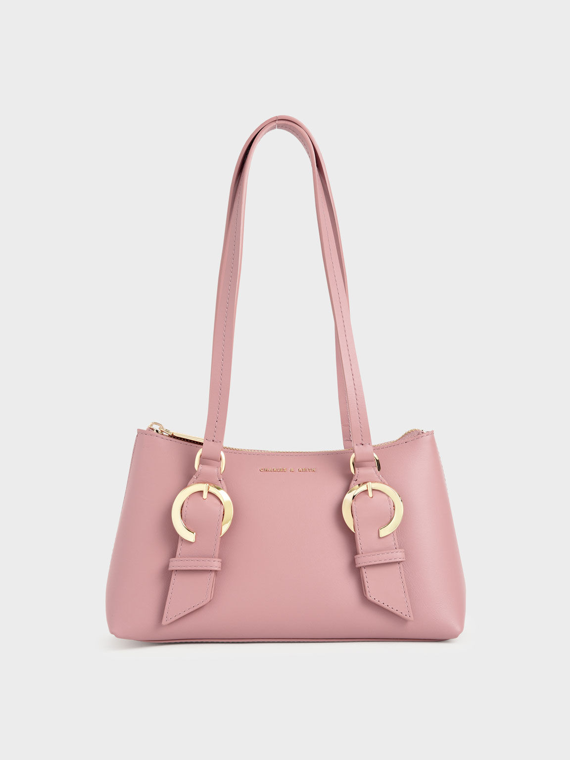 Pink Ring Buckle Leather Shoulder Bag - CHARLES & KEITH International