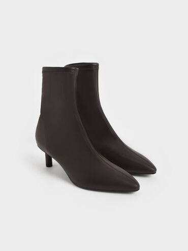 Cylindrical Heel Ankle Boots, Dark Brown, hi-res