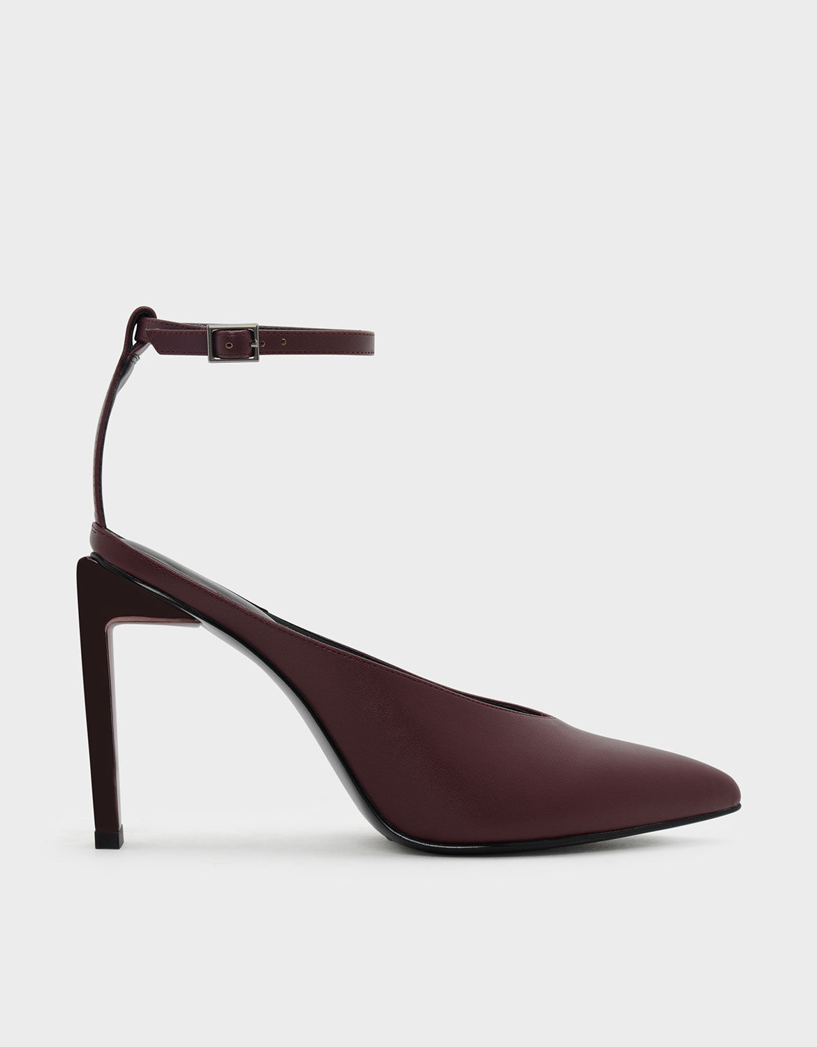burgundy ankle strap shoes