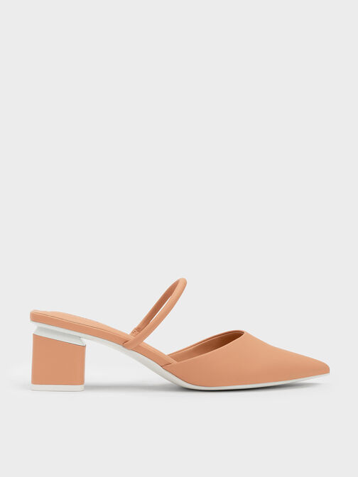 Block Heel Mules, Camel, hi-res