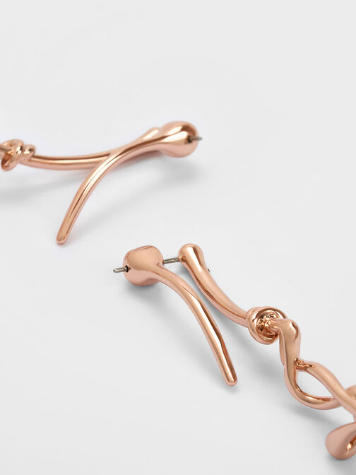 Pendientes esculturales Allegro, Oro rosa, hi-res