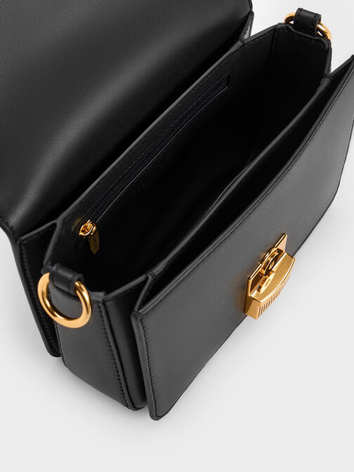 Kalinda Metallic Accent Boxy Bag, Black, hi-res