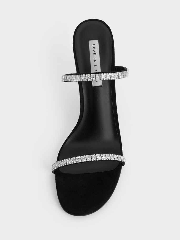 Ambrosia 寶石雙帶高跟涼鞋, 黑色特別款, hi-res