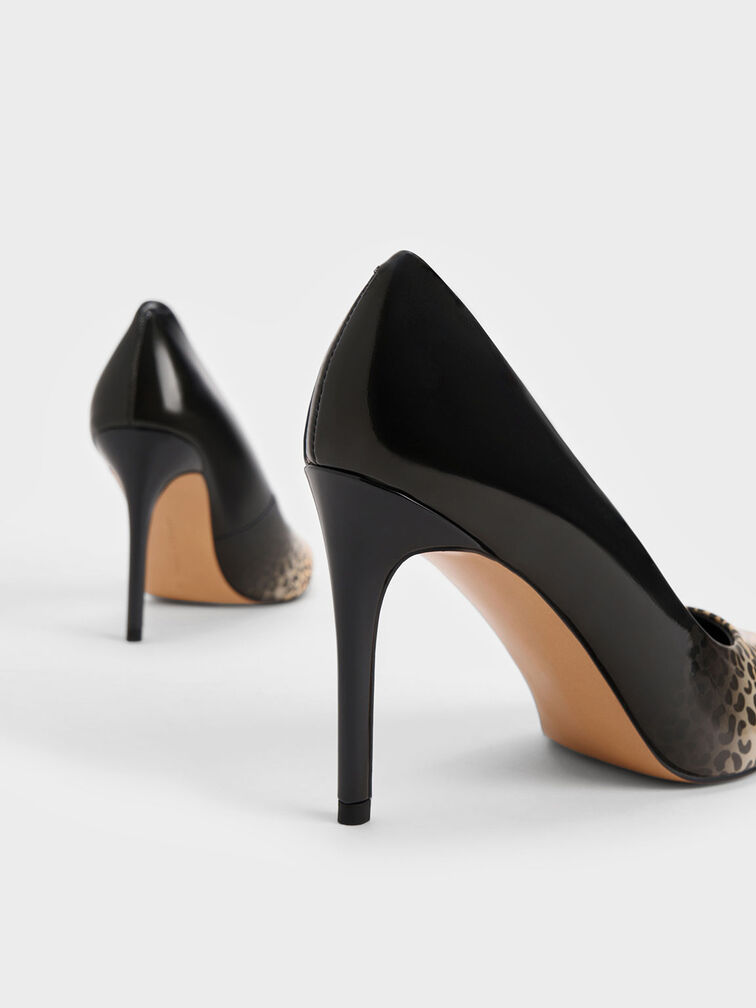 Patent Leopard Print Stiletto Heel Pumps, Multi, hi-res