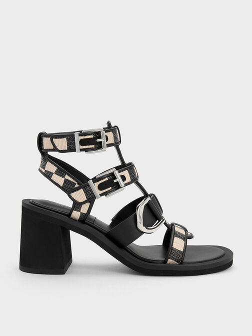 Gabine Gingham Gladiator Sandals, Multi, hi-res