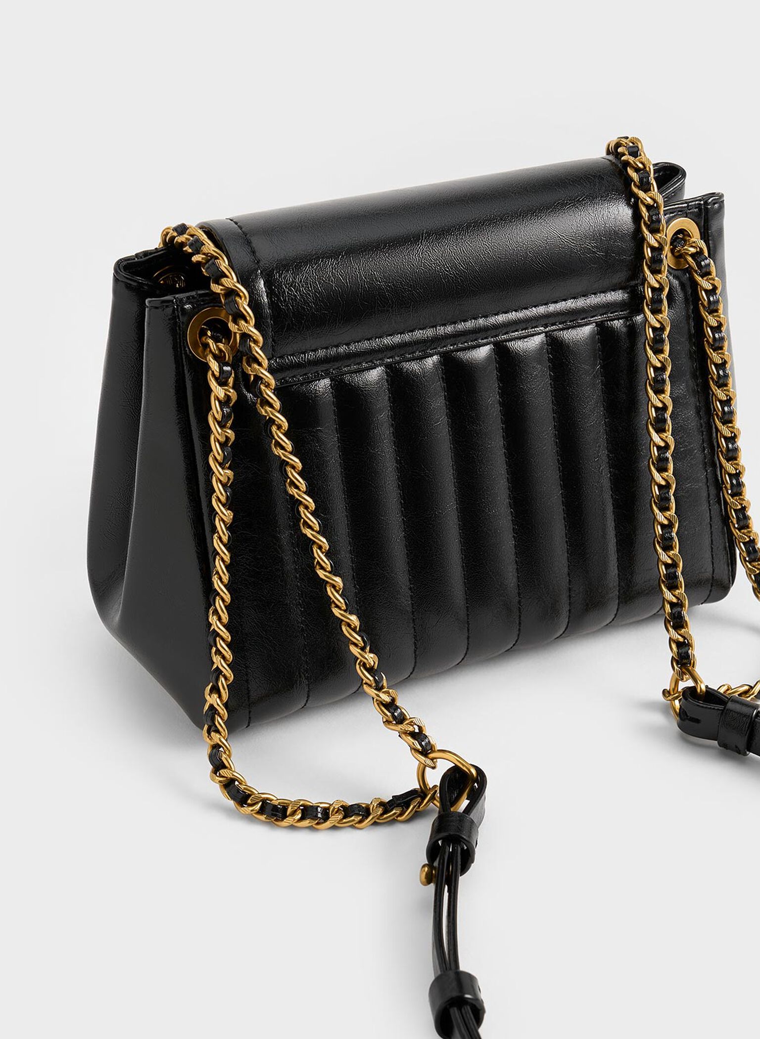 Bolso Donna de efecto arrugado, Negro, hi-res