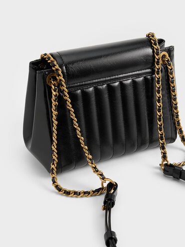 Bolso Donna de efecto arrugado, Negro, hi-res