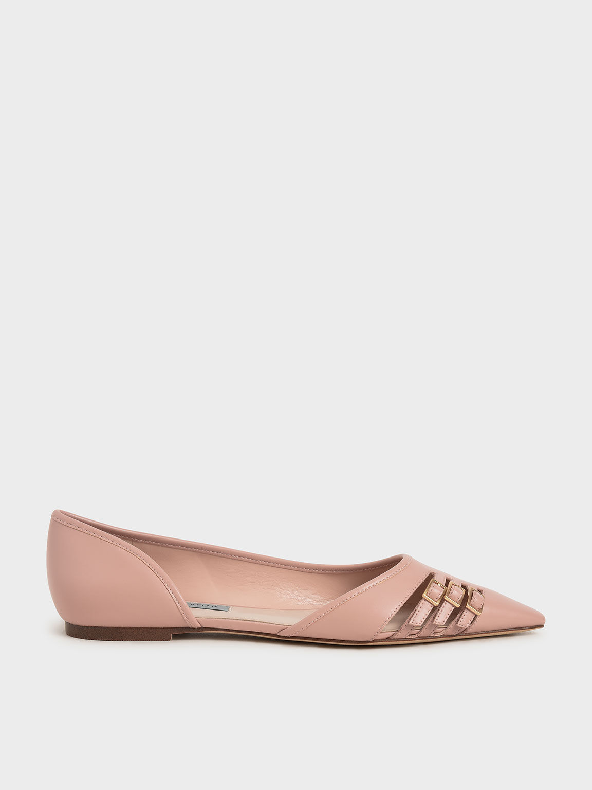 Nude Half D'Orsay Cut-Out Ballerinas - CHARLES KEITH US