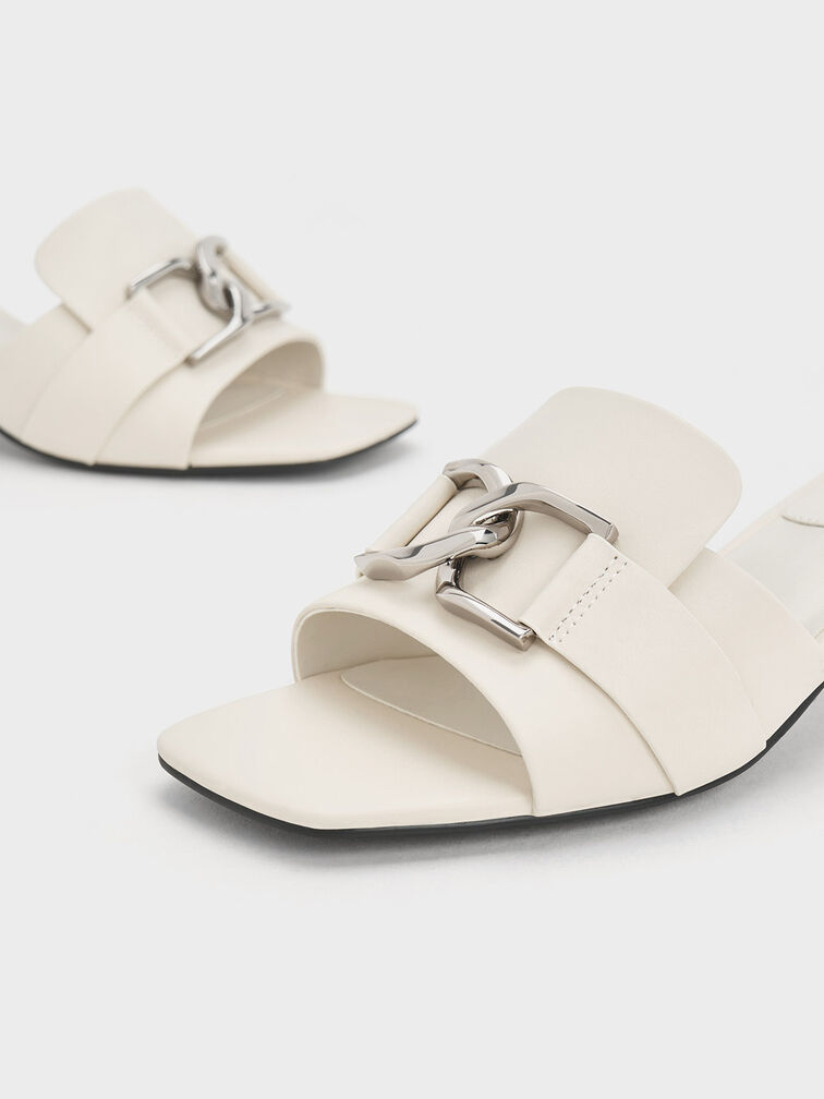 Gabine Leather Heeled Mules, Chalk, hi-res
