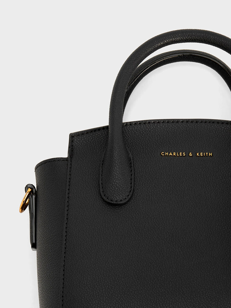 Black Classic Double Top Handle Bag - CHARLES & KEITH US