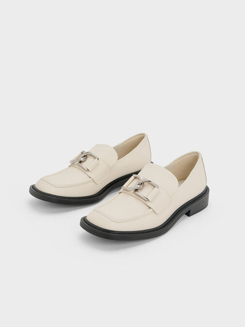 Gabine Leather Loafers, Chalk, hi-res