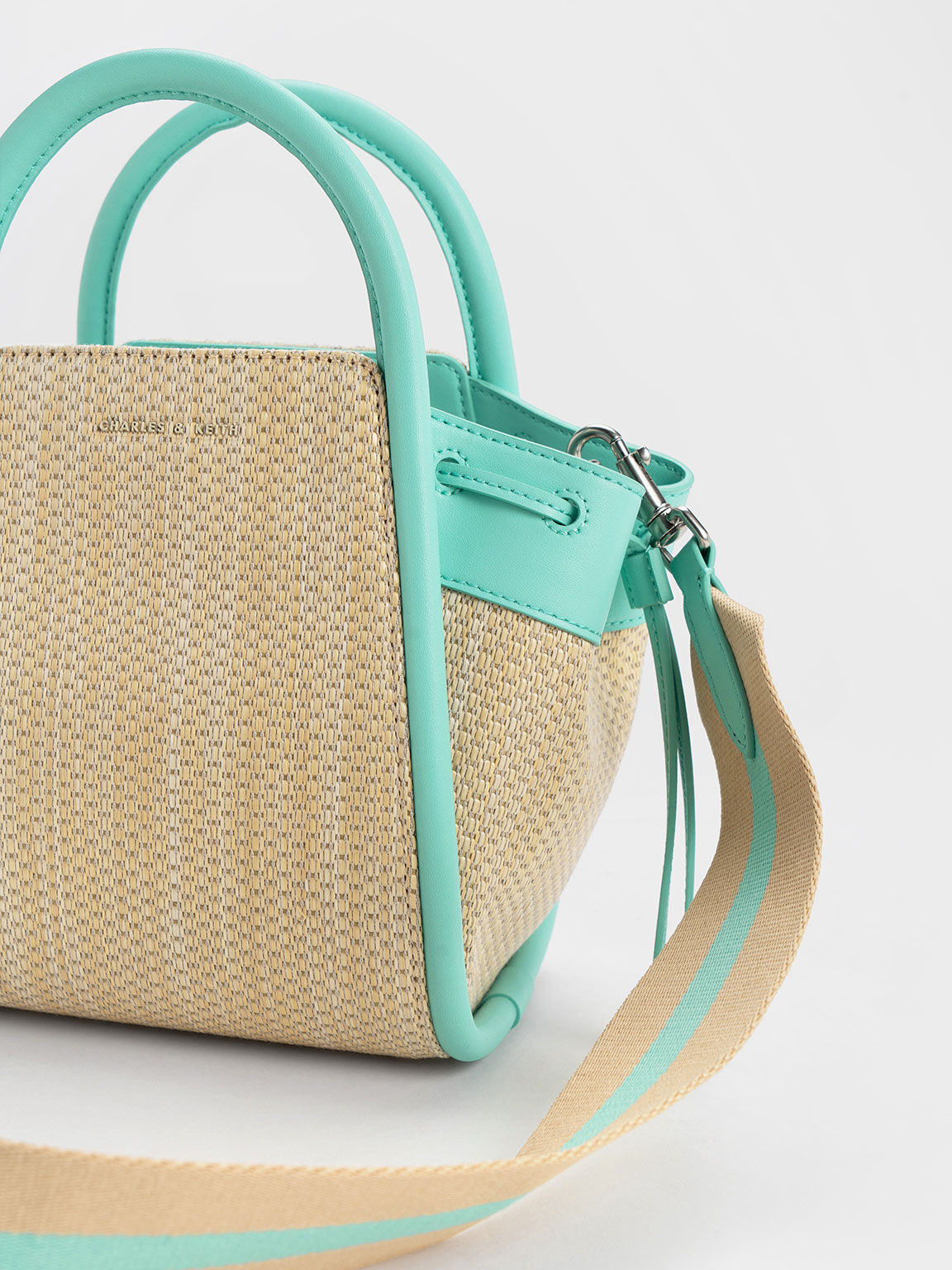 Ashby Raffia Tote Bag, Mint Green, hi-res