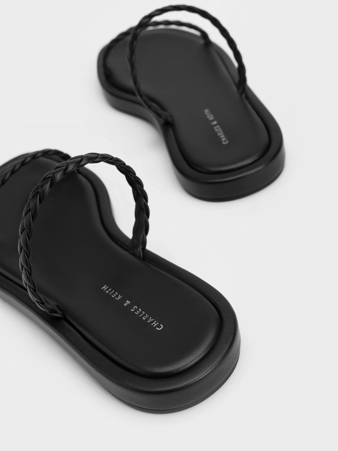 Braided Slides, Black, hi-res