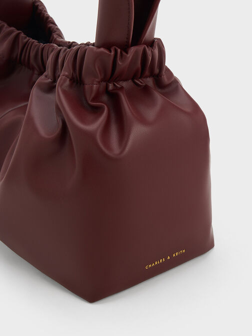 Large Ally Ruched Slouchy Bag, Burgundy, hi-res