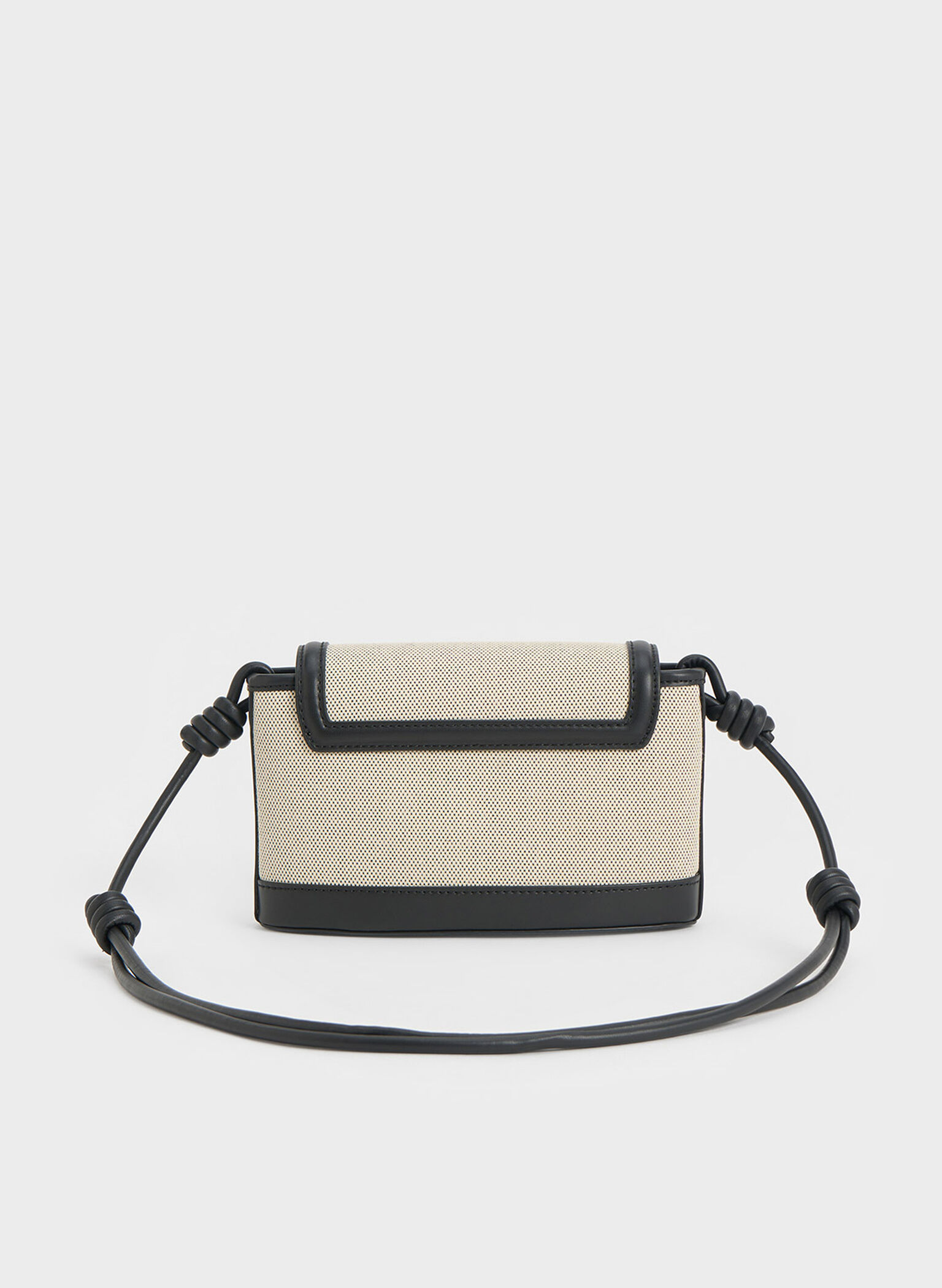 Bolso Sabine de mezclilla con correa anudada, Negro, hi-res