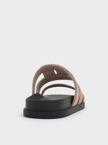 Petina Suede Flatform Sandals, Taupe, hi-res