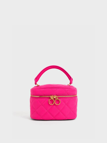 Fuchsia Tillie Quilted Chain Bag - CHARLES & KEITH MO