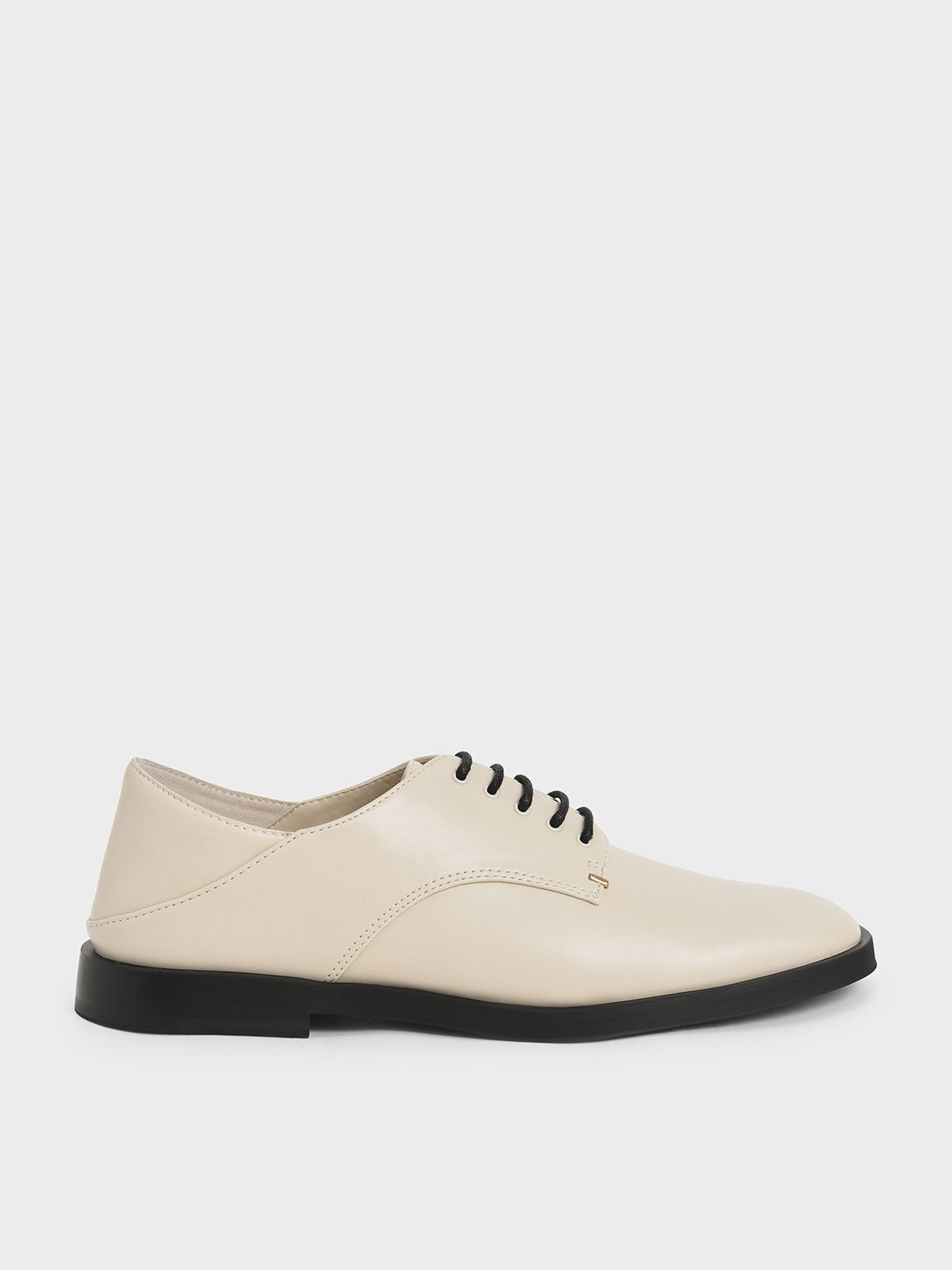 Cream Metallic Accent Lace Up Derby Shoes Charles Keith International