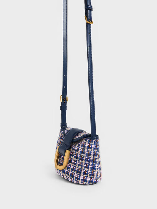 Gabine Tweed Bucket Bag, Navy, hi-res