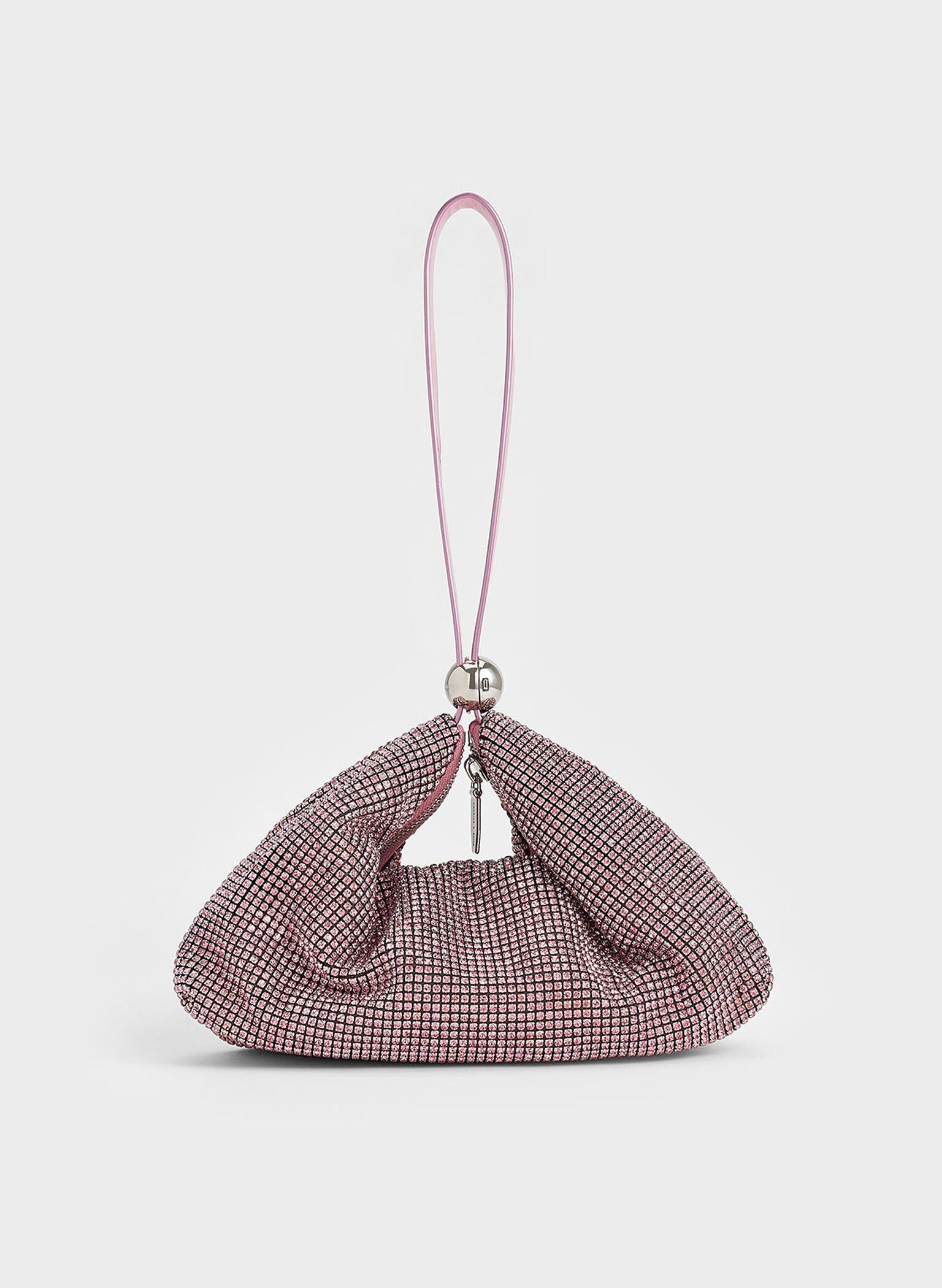 Bolsa bidirecional decorada com cristal, Pink, hi-res