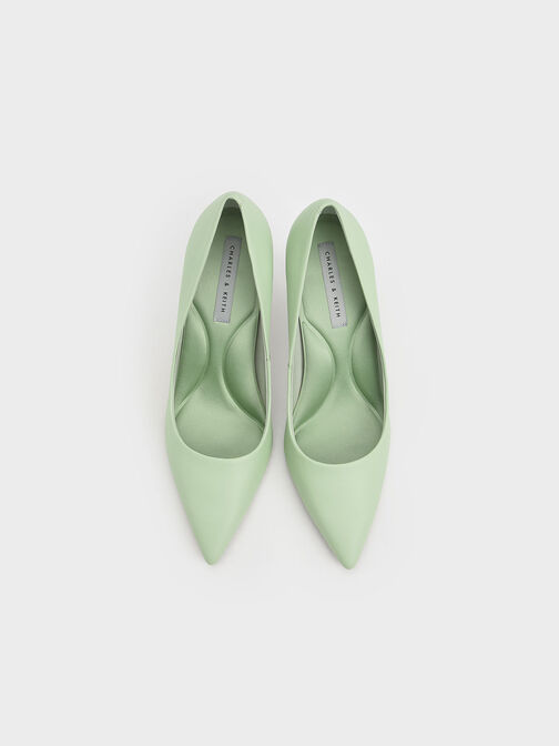 Emmy Pointed-Toe Stiletto Pumps, Sage Green, hi-res