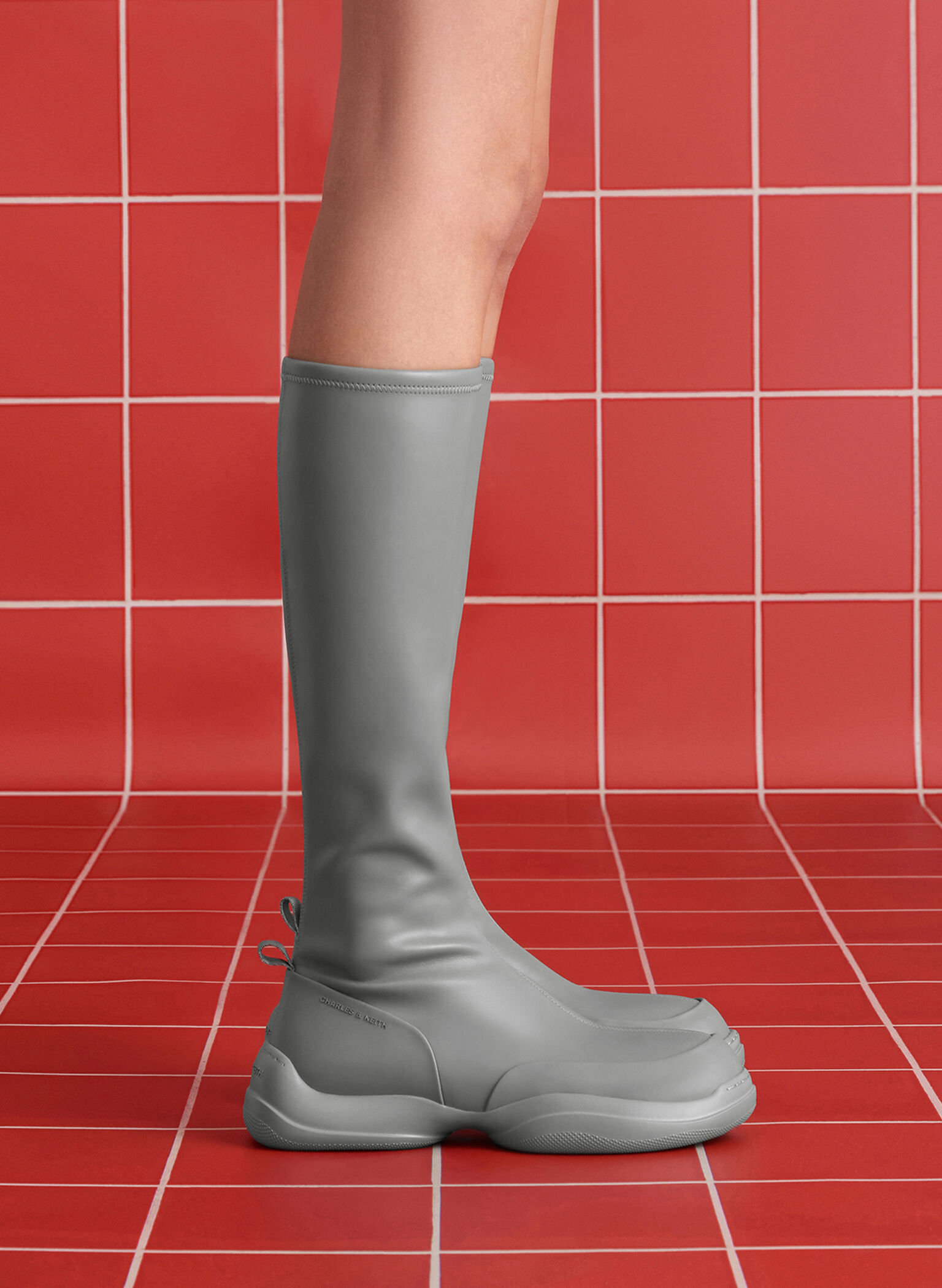 Casey Side-Zip Knee-High Boots, Grey, hi-res