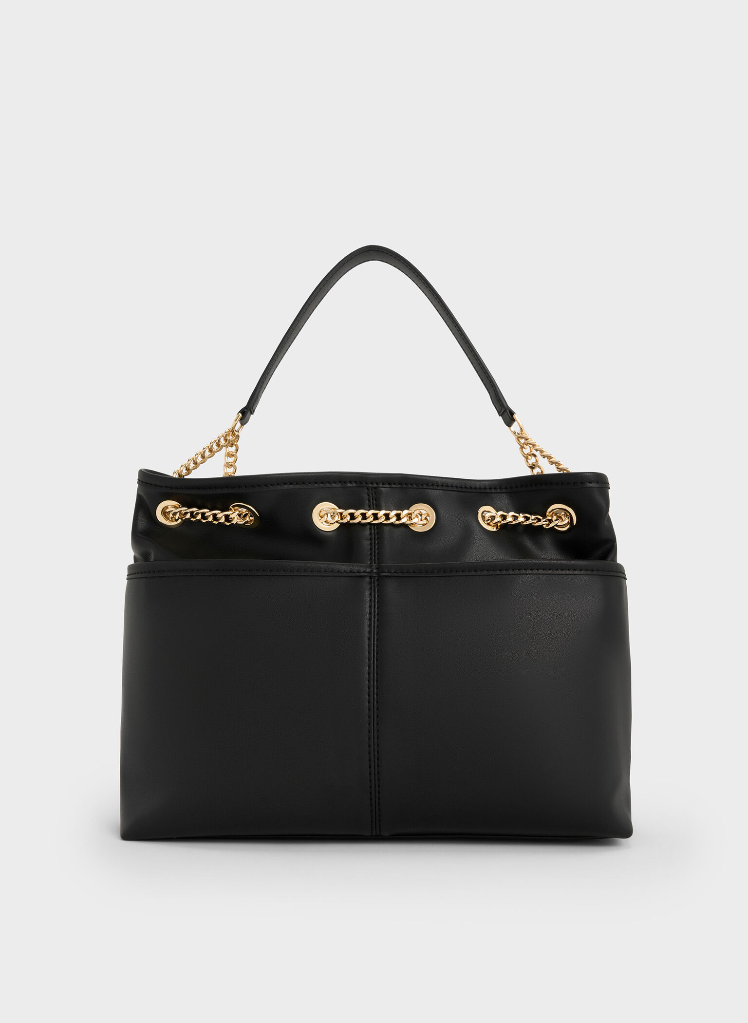 Addison Knotted-Rope Tote Bag, Black, hi-res