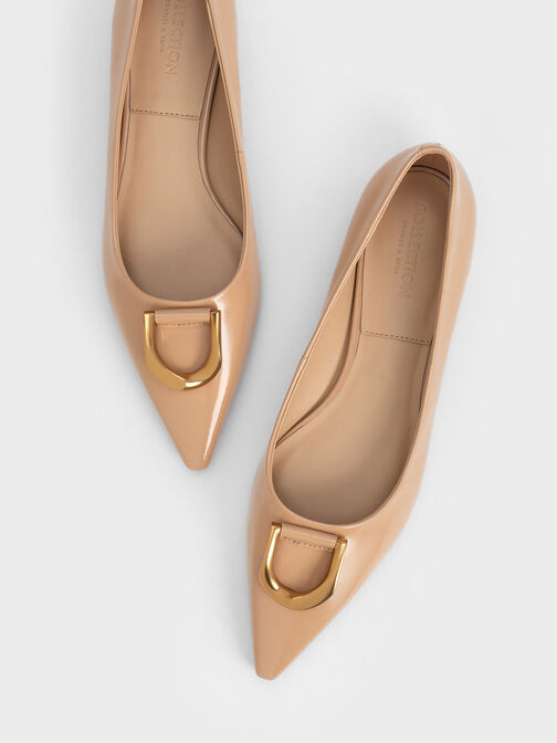 Gabine Patent Leather Ballerinas, Nude, hi-res