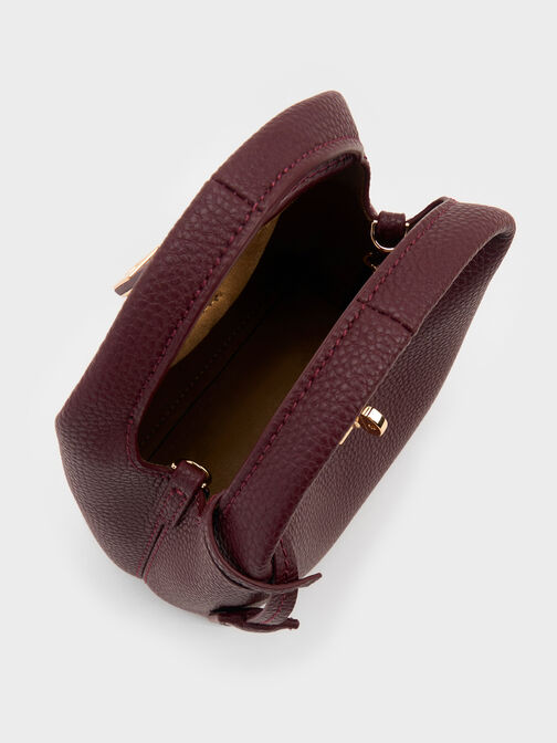 Mini Chance Turn-Lock Bucket Bag, Wineberry Red, hi-res
