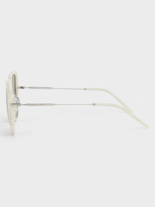 Oversized Recycled Acetate Butterfly Sunglasses, Pearl, hi-res