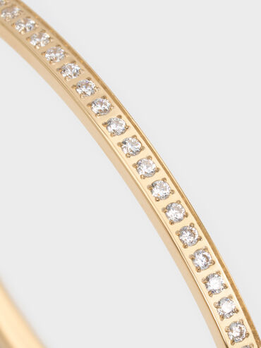 Hermione Crystal Bangle, Gold, hi-res