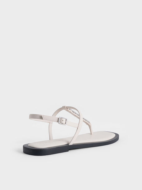 Chain-Link Thong Sandals, Chalk, hi-res