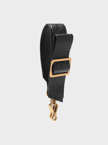 Buckled Bow Detail Mini Strap, Black, hi-res