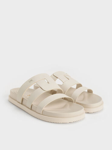 Joan Leather Flatform Sandals, White, hi-res