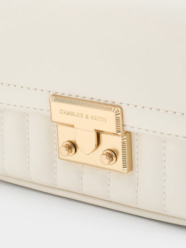 Mini bolso Donna de efecto arrugado, Crema, hi-res